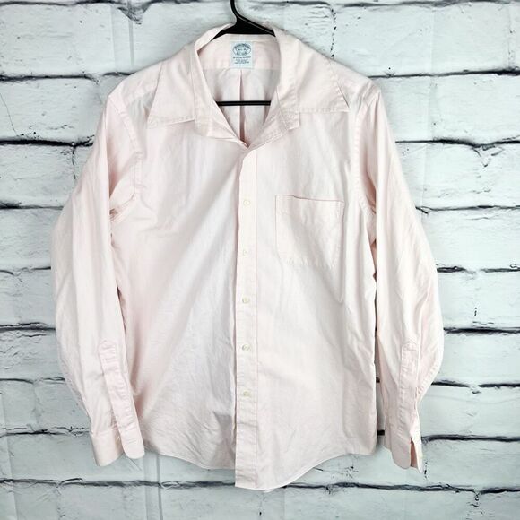 Brooks Brothers Men's Extra Slim Fit Pink Dress Shirt 15.5 Long Sleeve - Picture 2 of 7